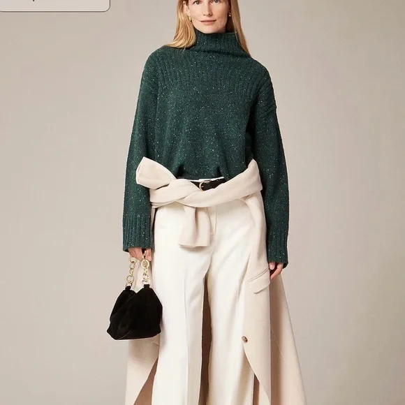 Ribbed turtleneck sweater in donegal wool blend - Picture 4 of 5